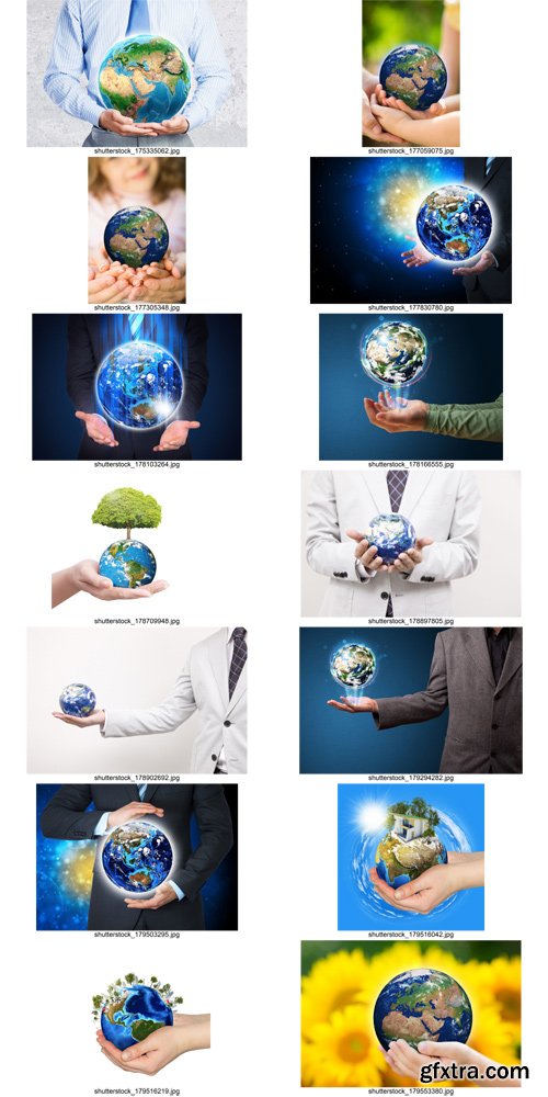 Stock Photos - Earth in hands, 25xJpg