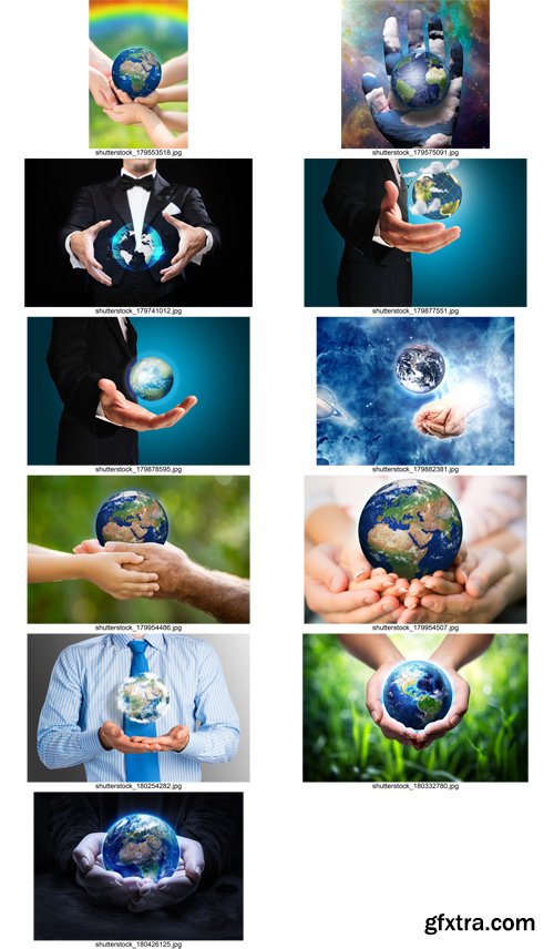 Stock Photos - Earth in hands, 25xJpg