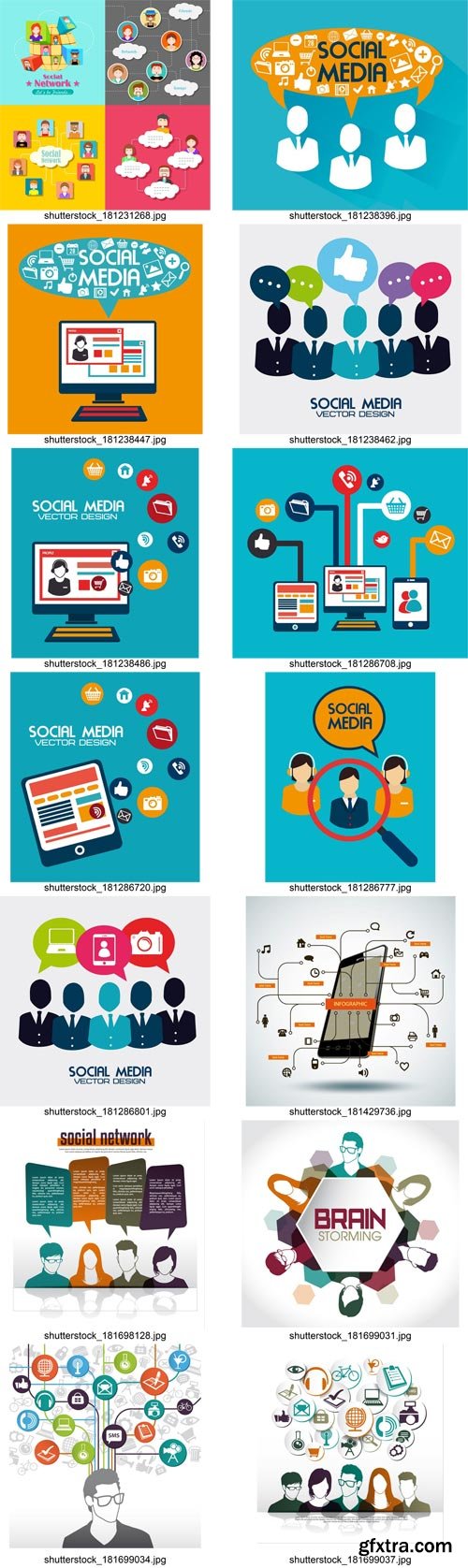 Stock Vectors - Social Network and Media, 25xEps