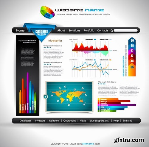 Stock Vector - Business Infographics Template and Web Elements 3