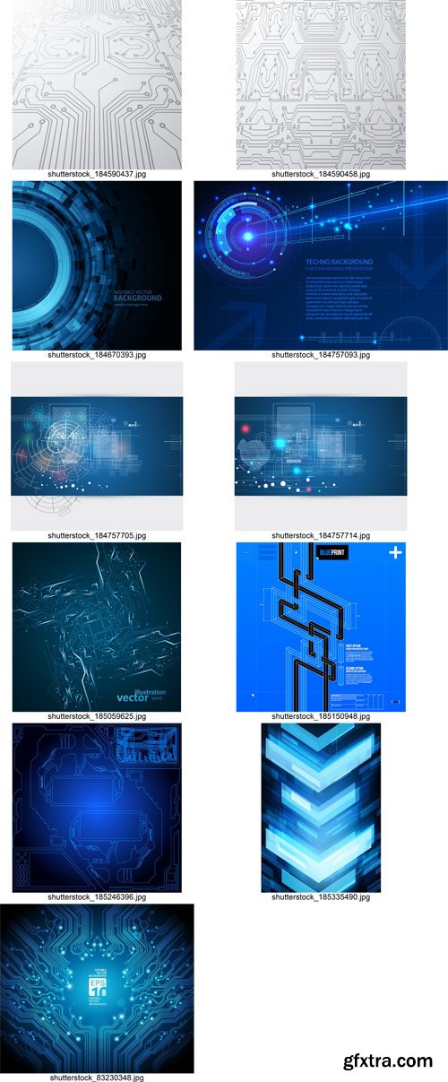 Stock Vectors - Abstract Technology Background 2, 25xEPS