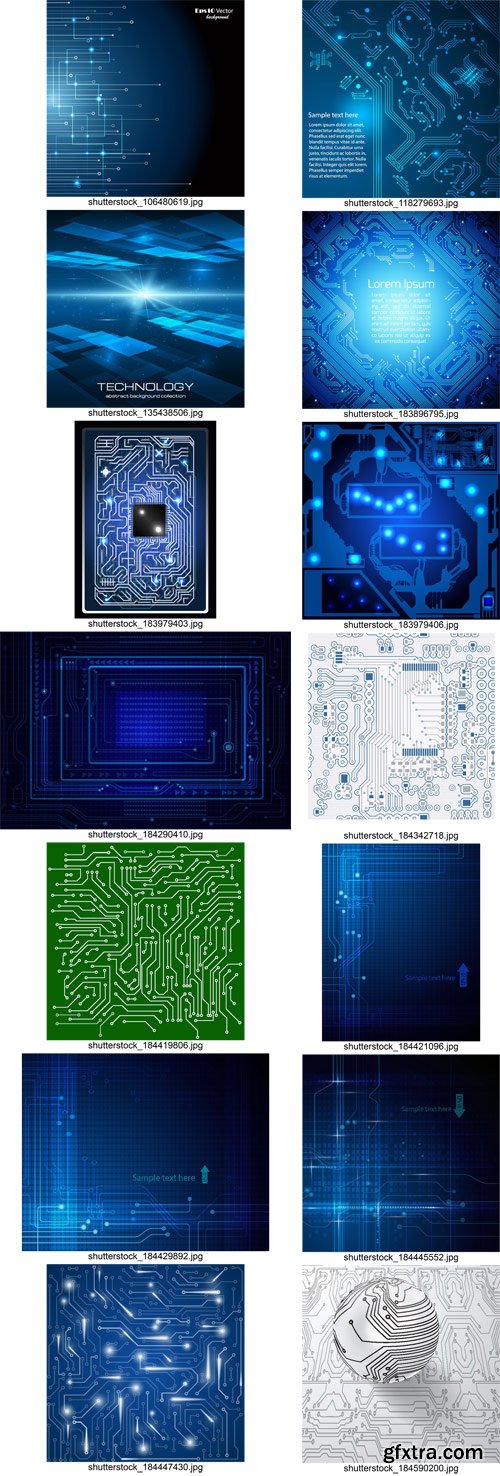 Stock Vectors - Abstract Technology Background 2, 25xEPS