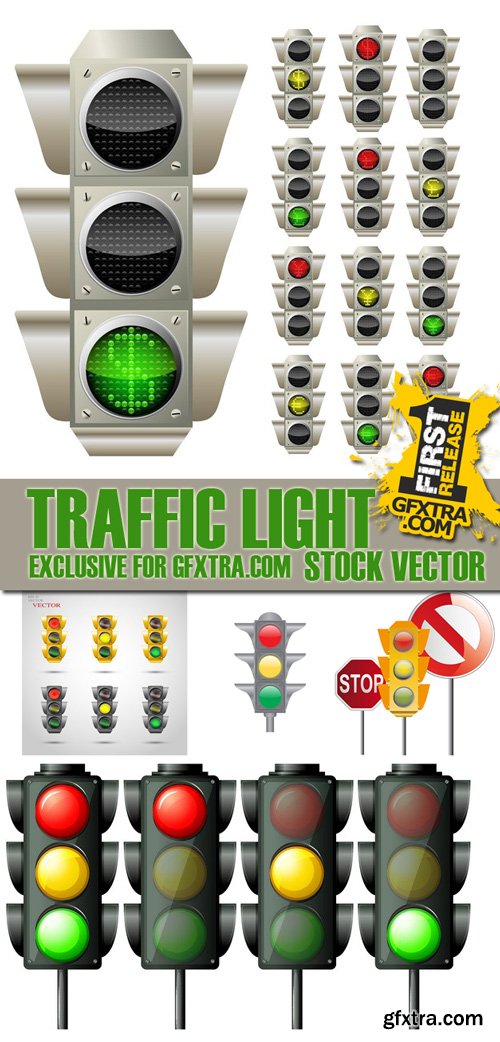 Stock Vectors - Traffic Light, 25xEps