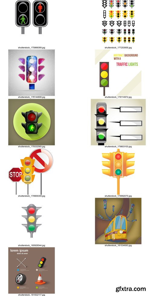 Stock Vectors - Traffic Light, 25xEps