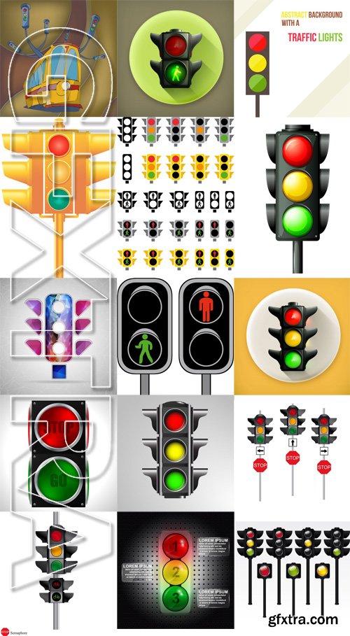 Stock Vectors - Traffic Light, 25xEps