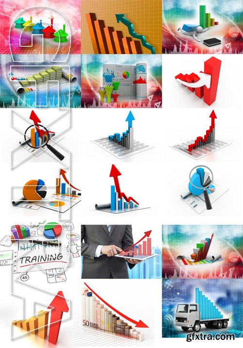 Stock Photos - 3D Business Graph