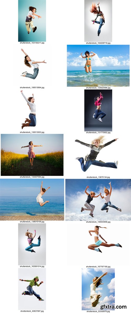 Stock Photos - Jumping girls, 25xJpg