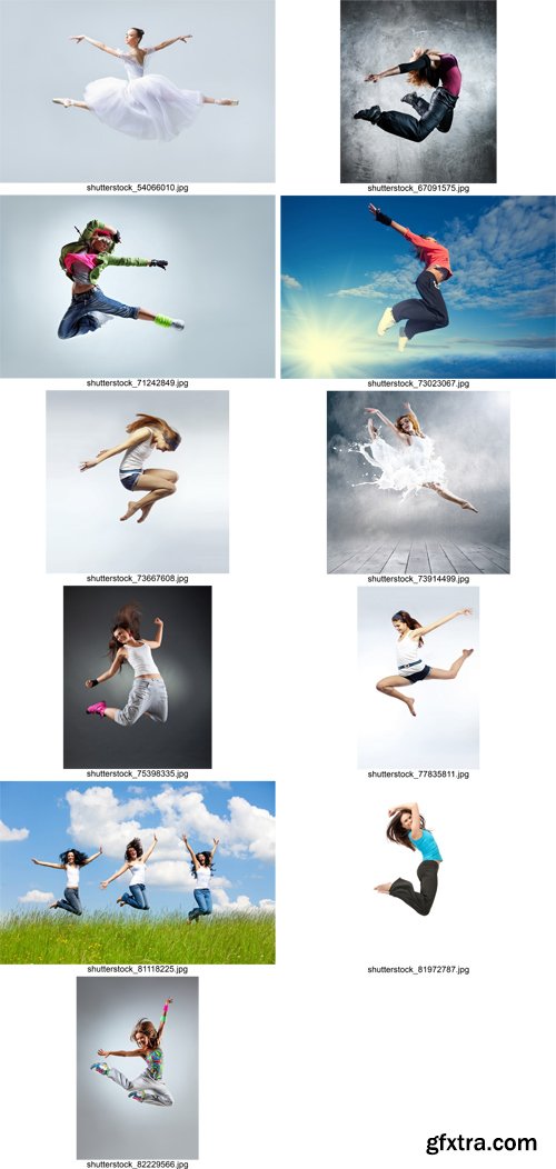 Stock Photos - Jumping girls, 25xJpg