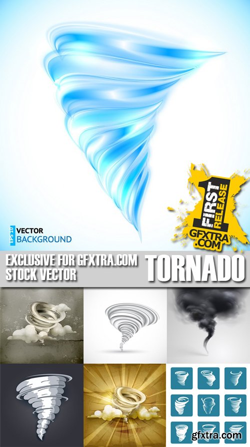 Stock Vectors - Tornado, wind, whirlwind, 25xEPS