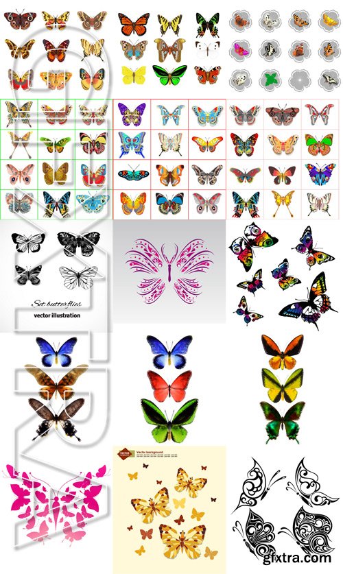 Stock Vectors - Butterfly 2, 25xEps