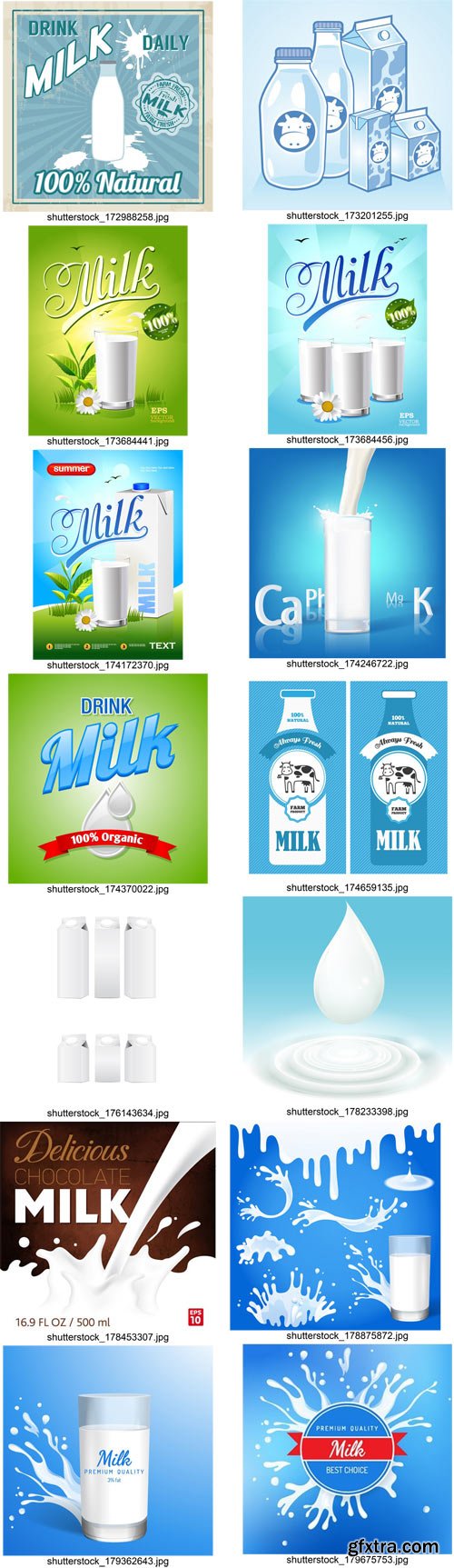 Stock Vectors - Milk, 25xEps