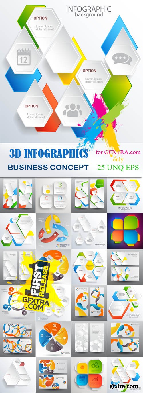 3D infographics business concept, 25xEPS