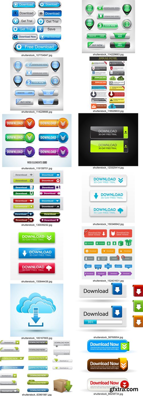 Stock Vectors - Download, Button, Banners, 25xEPS