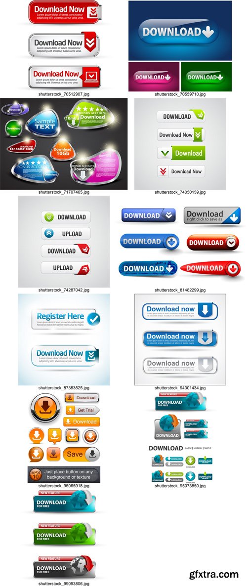 Stock Vectors - Download, Button, Banners, 25xEPS