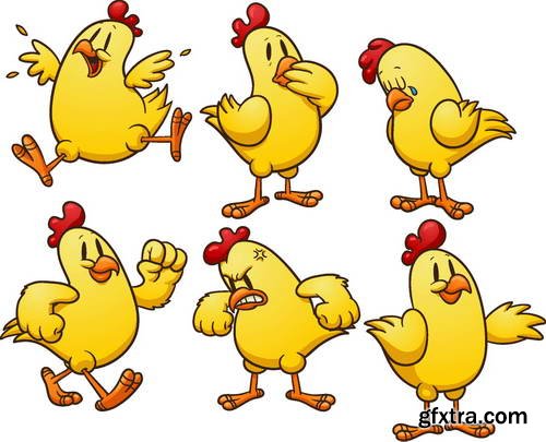 Creative Chicken Characters 24xEPS