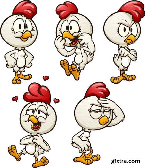 Creative Chicken Characters 24xEPS