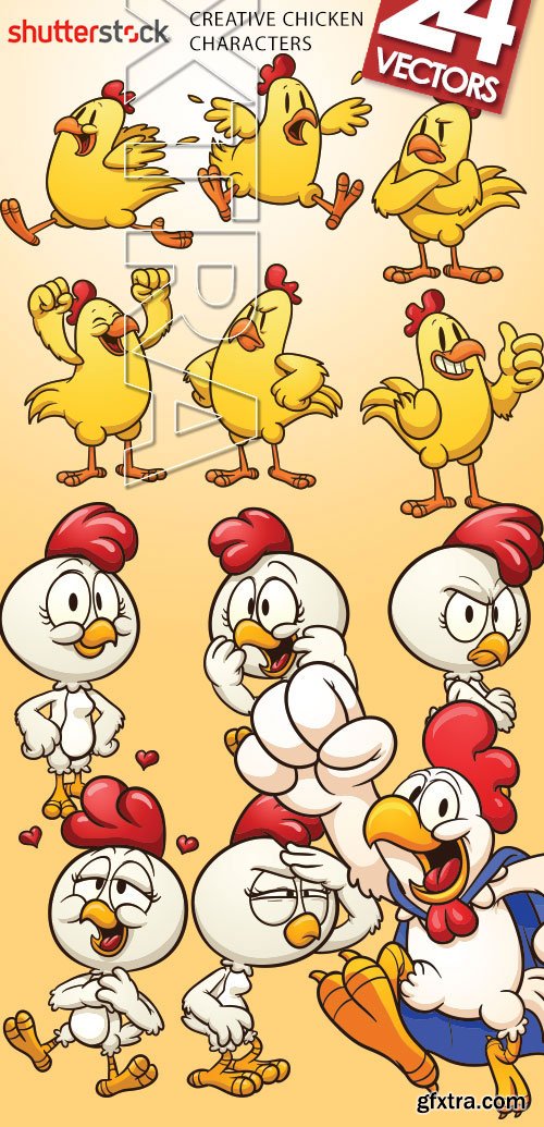 Creative Chicken Characters 24xEPS