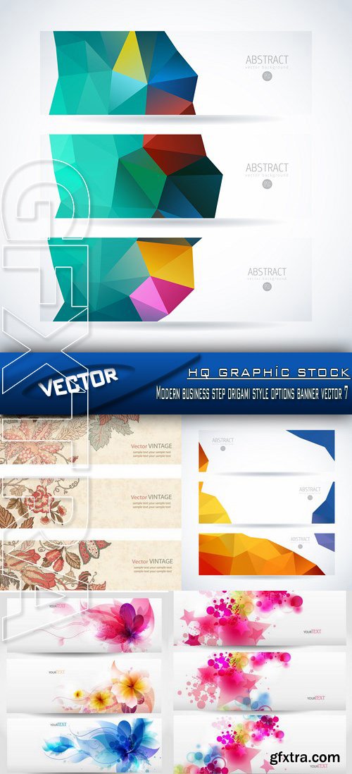 Stock Vector - Modern business step origami style options banner vector 7