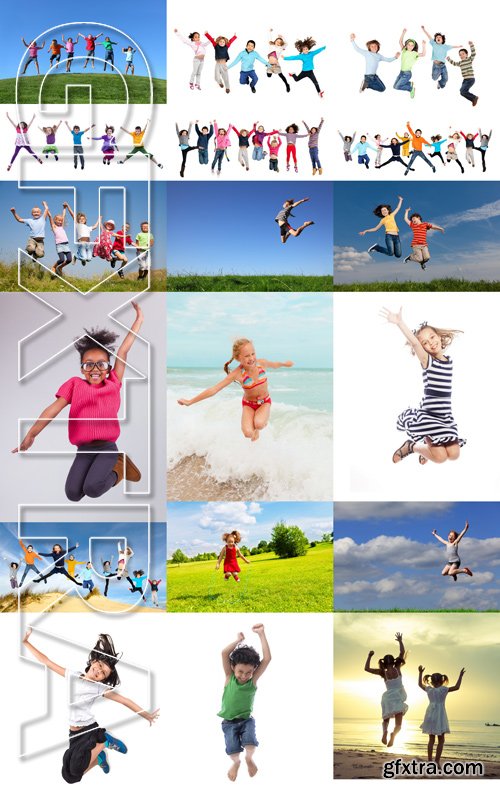 Stock Photos - Jumping kids, 25xJpg