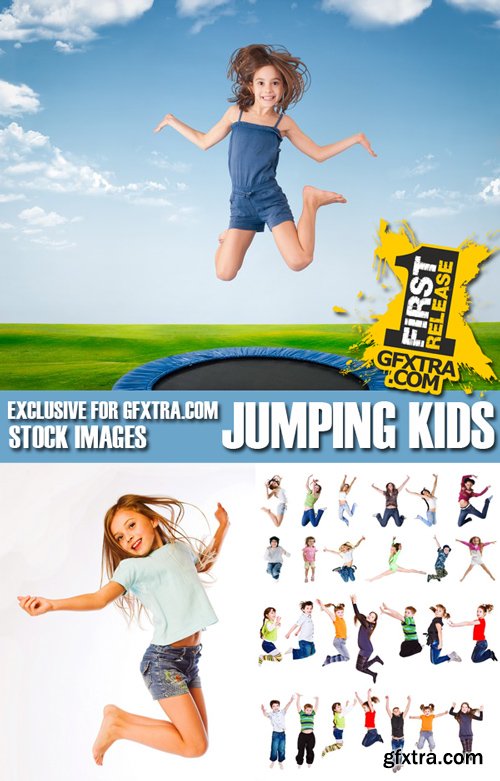 Stock Photos - Jumping kids, 25xJpg