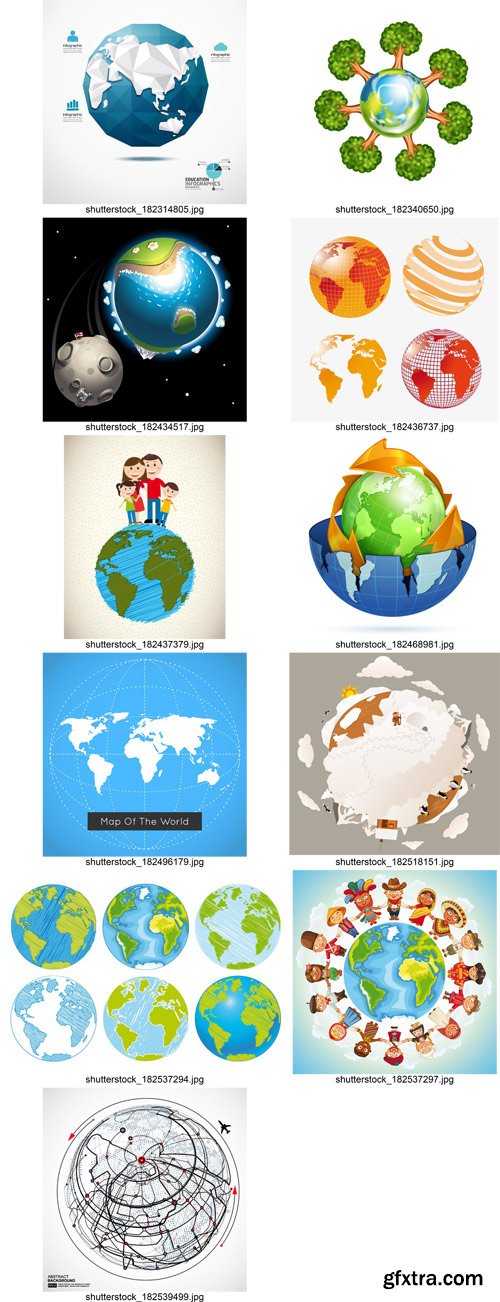 Stock Vectors - Planet Earth 2, 25xEps