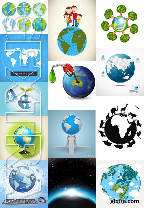 Stock Vectors - Planet Earth 2, 25xEps