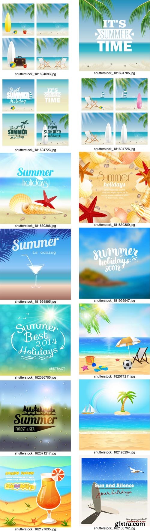 Stock Vectors - Summer holidays 2, 25xEps