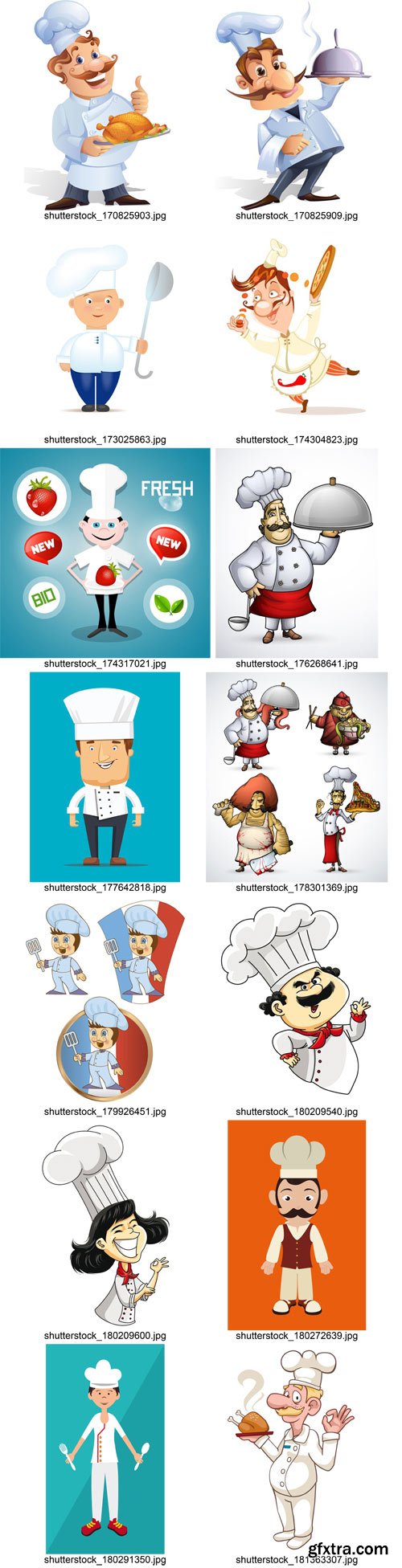 Stock Vectors - Cook and Chef, 25xEPS