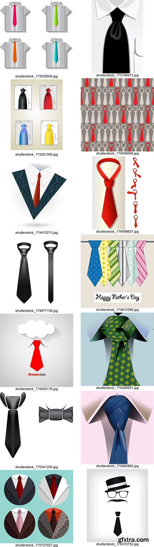 Stock Vectors - Tie, Necktie, 25xEps