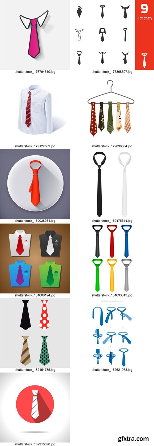 Stock Vectors - Tie, Necktie, 25xEps