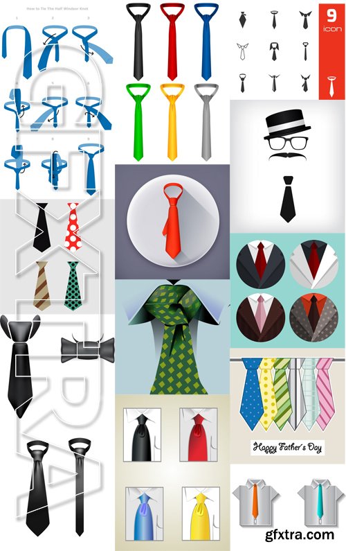 Stock Vectors - Tie, Necktie, 25xEps