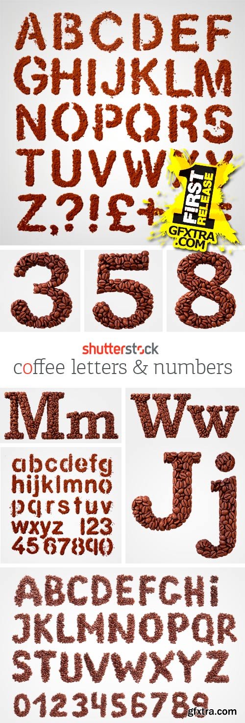 Amazing SS - Coffee Letters & Numbers, 40xJPGs