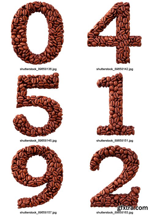 Amazing SS - Coffee Letters & Numbers, 40xJPGs