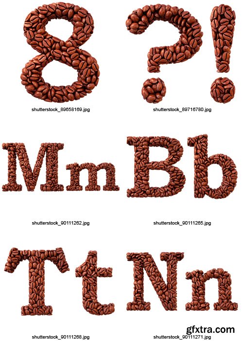 Amazing SS - Coffee Letters & Numbers, 40xJPGs