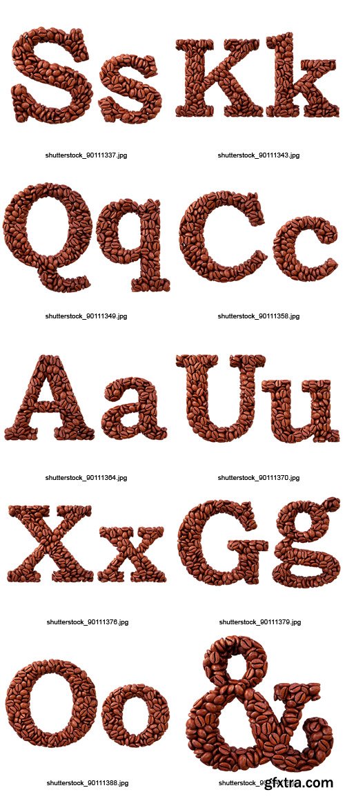 Amazing SS - Coffee Letters & Numbers, 40xJPGs