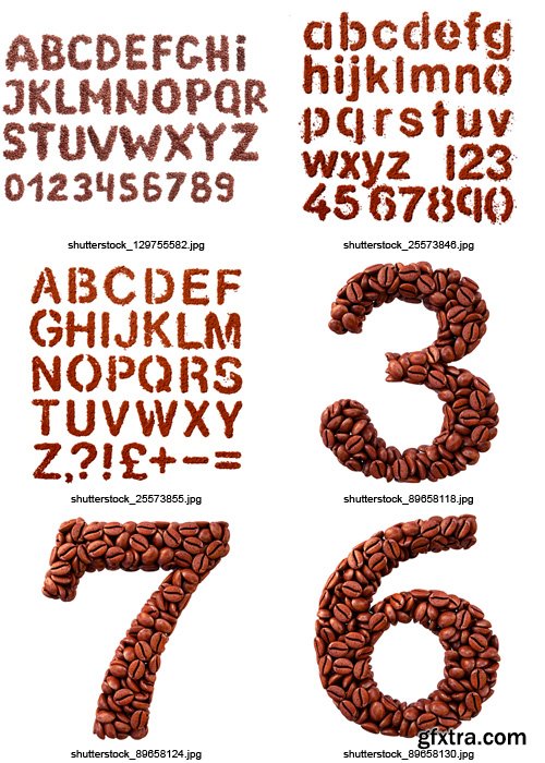 Amazing SS - Coffee Letters & Numbers, 40xJPGs