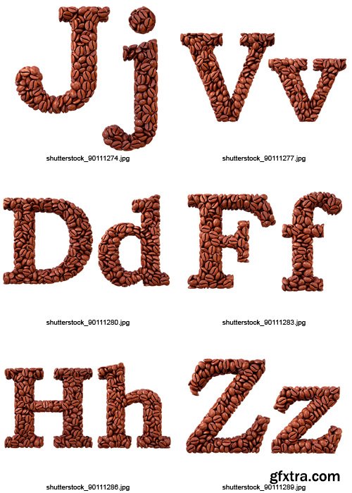 Amazing SS - Coffee Letters & Numbers, 40xJPGs