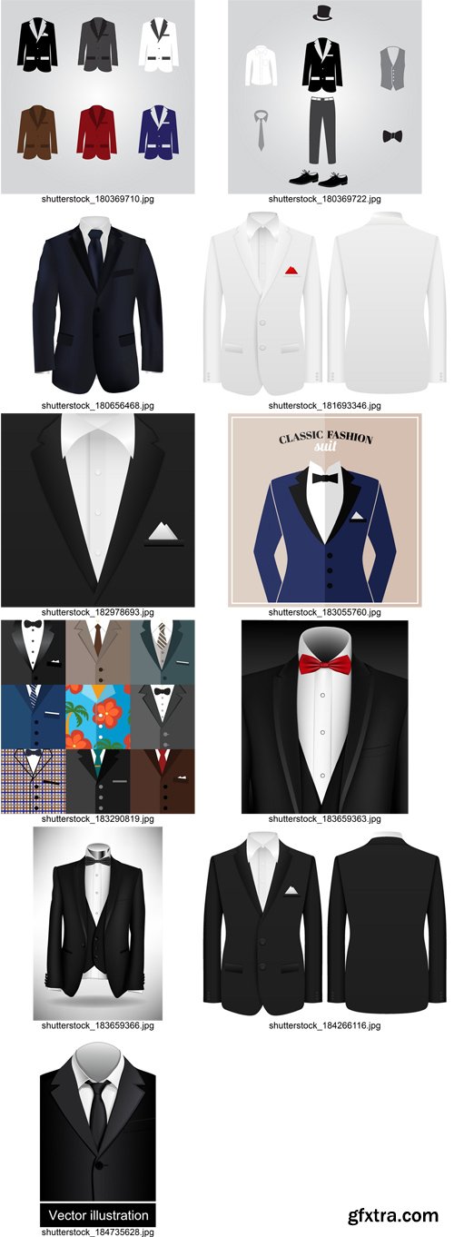 Stock Vectors - Men formal suit, 25xEps