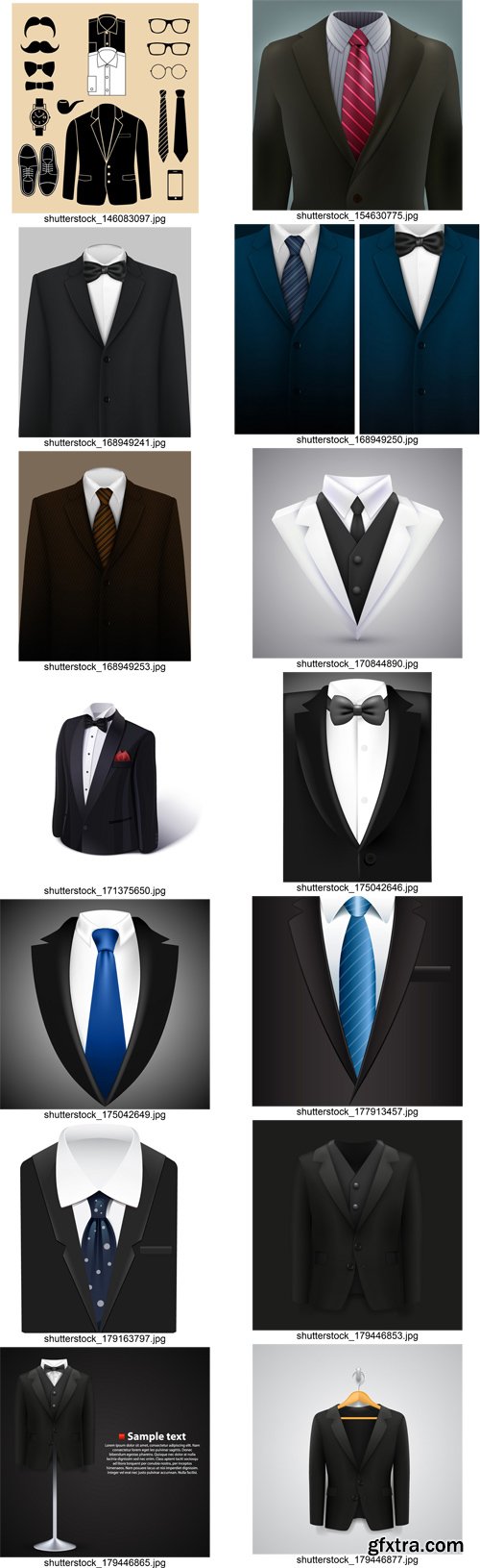 Stock Vectors - Men formal suit, 25xEps