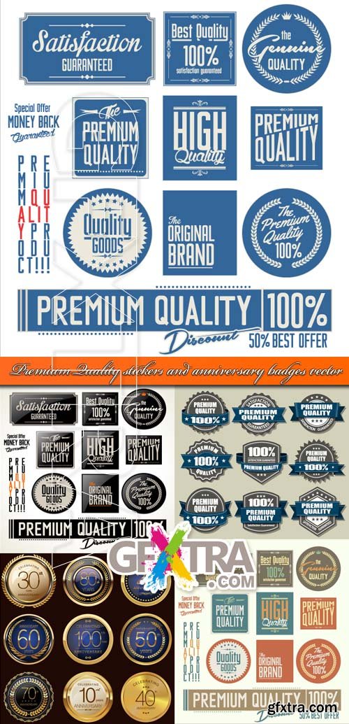 Stock Vector - Premium Quality stickers and anniversary badges vector