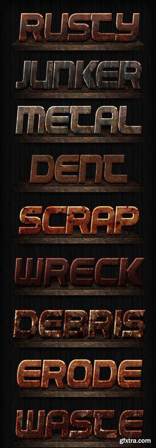 Rusty Text Styles for Photoshop