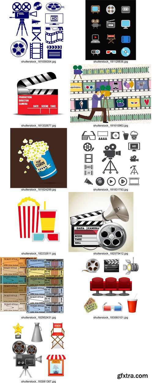 Stock Vectors - Film and Cinema 2, 25xEps