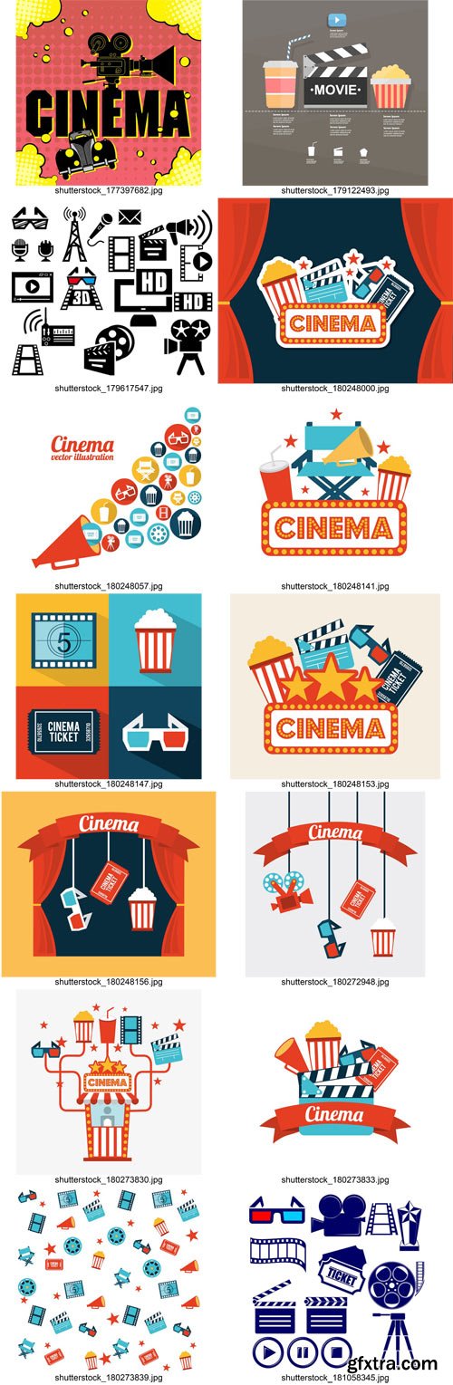 Stock Vectors - Film and Cinema 2, 25xEps