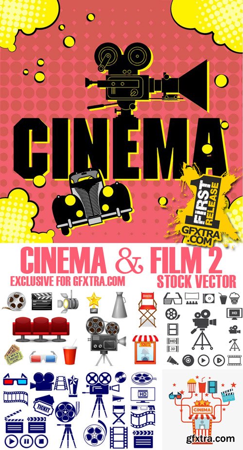 Stock Vectors - Film and Cinema 2, 25xEps