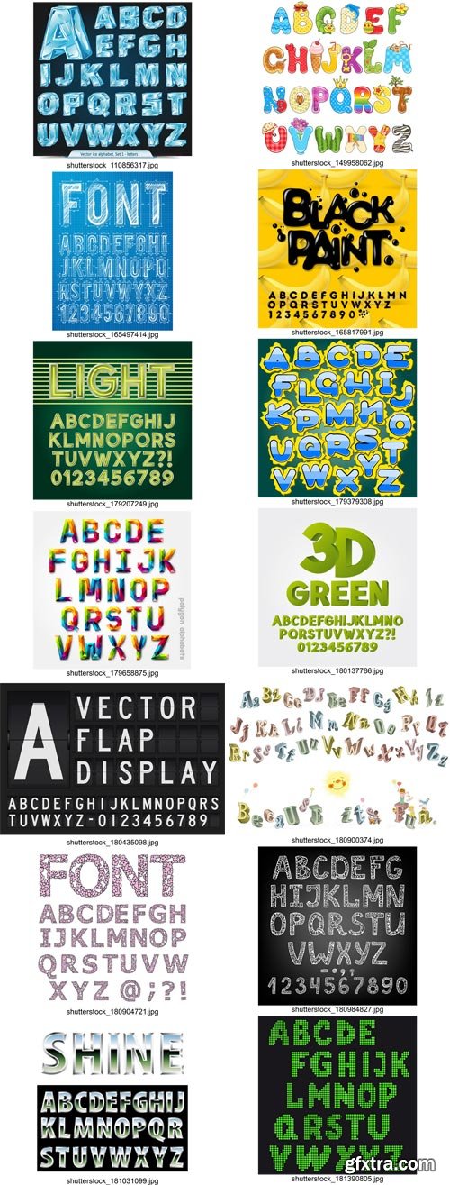 Stock Vectors - Alphabet and digit, 25xEps