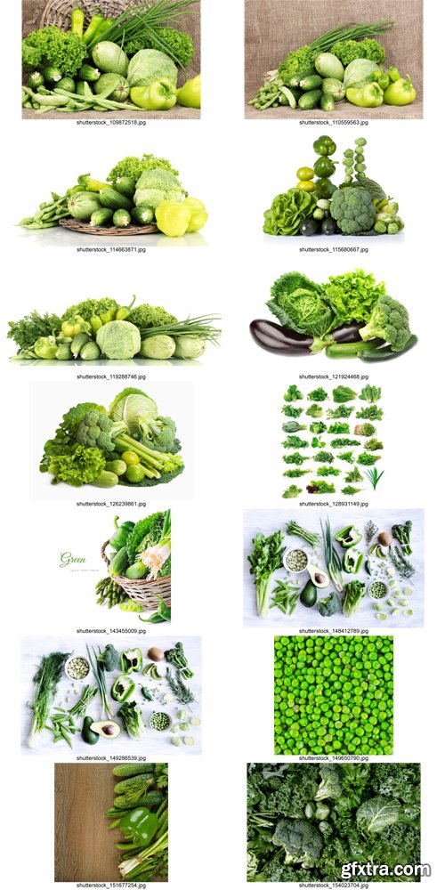 Stock Photos - Fresh green vegetables, 25xJPG