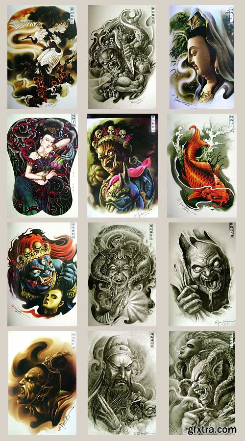 Hailin Fu [Chinese Tattoo Master] Volumes 1, 2 & 3 - 208xJPG