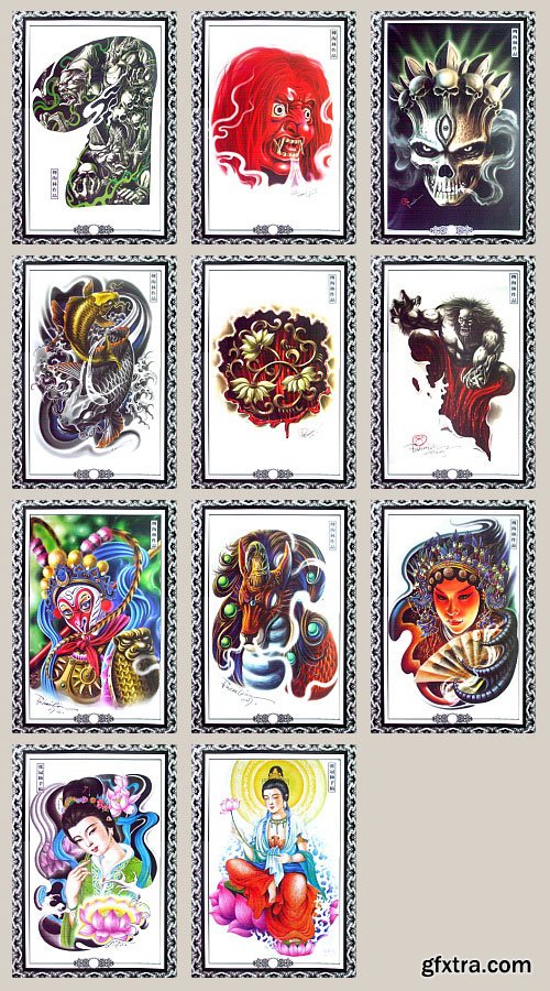 Hailin Fu [Chinese Tattoo Master] Volumes 1, 2 & 3 - 208xJPG