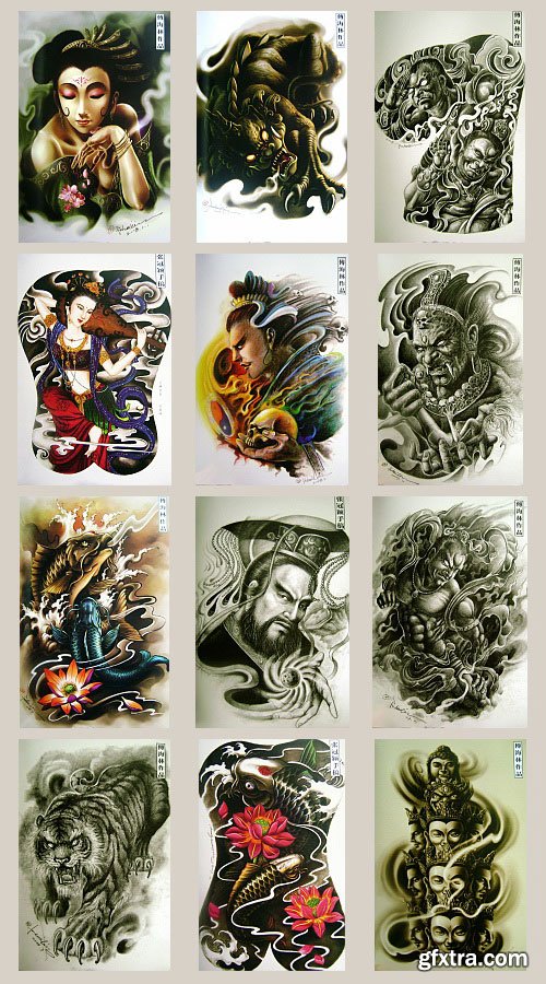 Hailin Fu [Chinese Tattoo Master] Volumes 1, 2 & 3 - 208xJPG