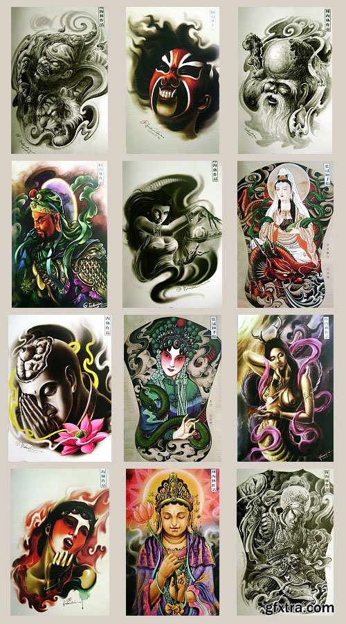 Hailin Fu [Chinese Tattoo Master] Volumes 1, 2 & 3 - 208xJPG